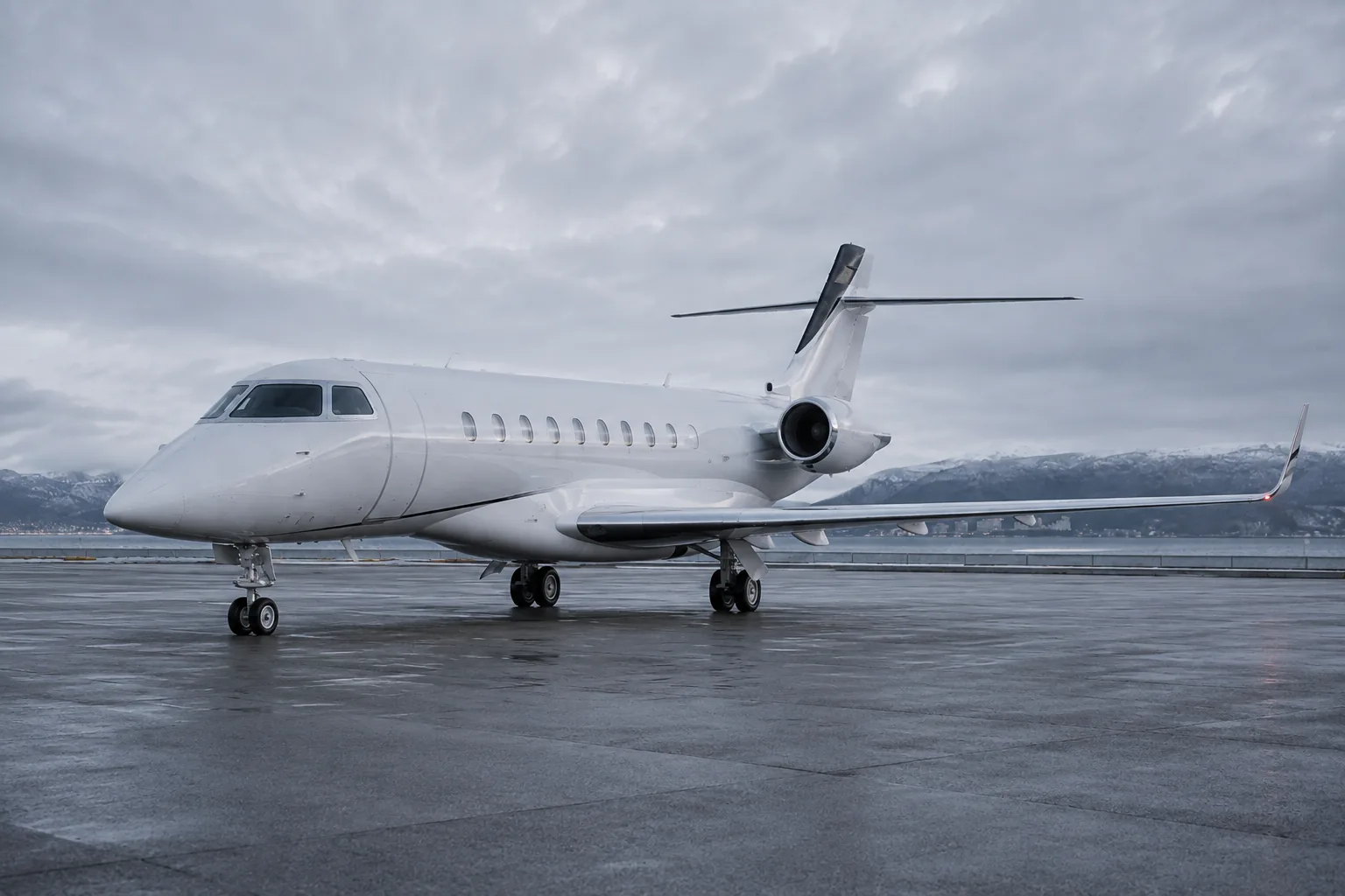Interior de un jet privado, con los asientos orientados hacia la ventanilla